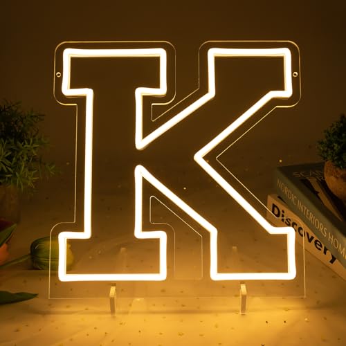 Image of Light Up Letters K, Led Marquee Letter Lights Neon Sign, 13 inch Height Decorative Lighted Alphabet Number, Battery /USB Powered Led Letters Lights for Wedding, Birthday, Party, Christmas or Home Decor