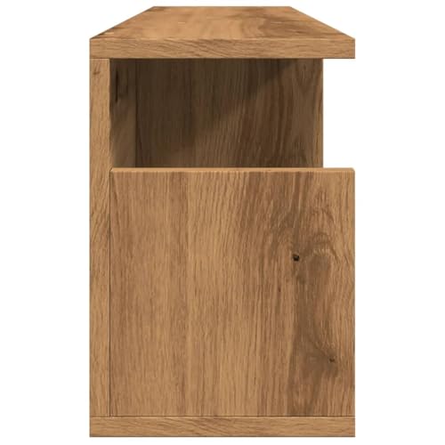 Estantería de pared de madera de roble artificial de 80 x 20 x 30 cm 7