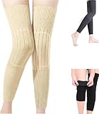Knee Brace, Self-Heating Knee Pads for Men and Women, Thicken Over-The-Knee Warm Socks, Warming Warmers Brace (Beige,M)