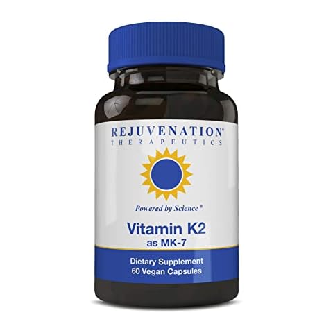 Rejuvenation Therapeutics Vitamin K2 MK-7 | 60-Day Supply, High Potency (300mcg) | Easy to Swallow Vegetarian Capsules Cover