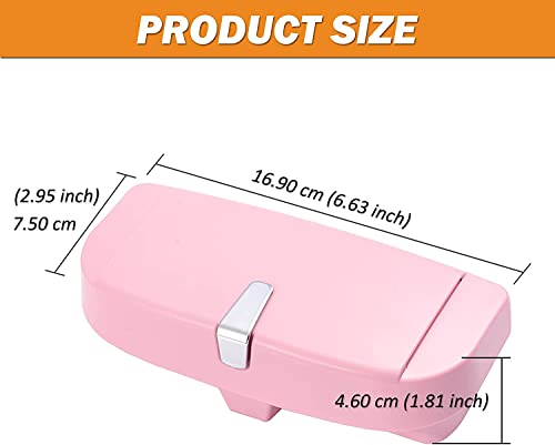 Image of AUGEN Multi-Function Big Face Sunglasses Frame Car Glasses Case Sun Visor Clip Holder Eyeglasses Glasses Case Storage Box Accessories (Pink)