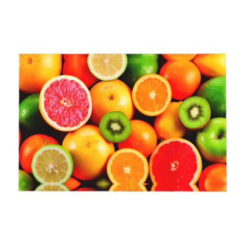 Nappe rectangulaire à impression fruits frais haute définition pour table