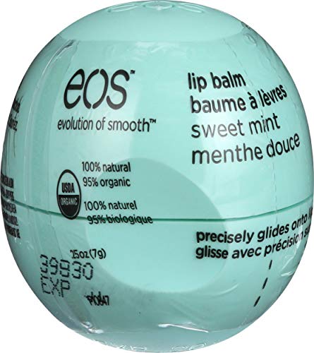 eos 100% Natural & Organic Lip Balm - Sweet Mint, All-Day Moisture, Dermatologist Recommended for Sensitive Skin Care, Lip Care Products, 0.25 oz