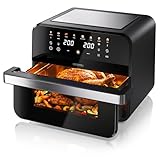 Arendo - Heißluftfritteuse XXL 12 Liter - 2 Kammern / 1 Kammer Match Funktion - extra Groß - Backofen Umluft - Grill - Dörrautomat - Air Fryer - Fritteuse ohne Öl - Pizza Hähnchen Pommes