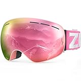 ZIONOR X Ski Snowboard Snow Goggles OTG Design for Men Women Adult with Spherical Detachable Lens UV