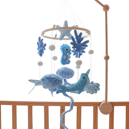 Móvil Para Cuna De Niños | Decoración Infantil Móvil,Campana Colgante Temática Marina para Padres Primerizos Decoración de Coches Guarderías Niños Niñas Techo Habitación Infantil