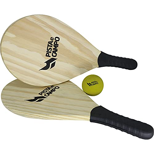 Kit Frescobol jogo de praia com raquete e bola Pista e Campo