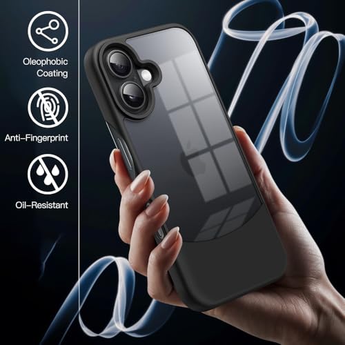 Image of KARWAN️Ultra-Hybrid Shockproof Back Cover Case for iPhone 16 | Camera Protection Bump |Shockproof Back Cover Case for iPhone 16 (PC & TPU, Smoked Matte Sides) Black