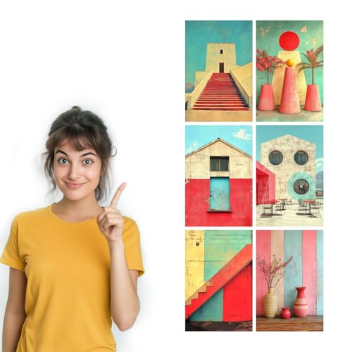 Image of SiddArtify Architectural Wall Art Poster Print Set - Modern Building Photo Decor for Living Room Office - 12x18 inch Sticker Pack of 6