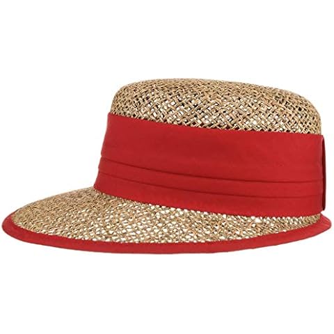 Gorra de Paja Seeberger Beach Sol Visera Roja Cover
