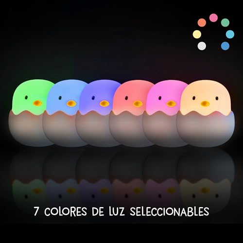 Miniatura 6 de Megalight Luz Nocturna Led Niños Luz Nocturna Bebé Sin Piezas Pequeñas Tragables Luz Lactancia Táctil Regulable Lámpara De Noche Carga Usb Eggy Eggy