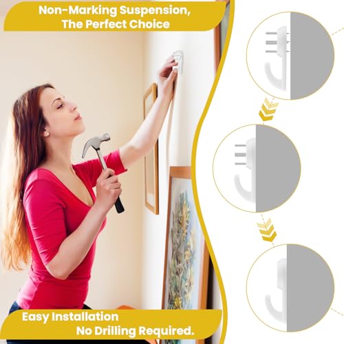 Image of 30 Pcs Concrete Wall Hooks, Non-Trace Heavy Duty Hard Wall Picture Hanger, No-Drilling or Damge Stucco Picture Hooks for Picture Photo Frame Clock Hangers, 25 LBS Weight Load