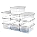 HOMZ 10-Pack Snaplock, Small Clear Plastic Storage Bins with Lids, 6 Quart, White