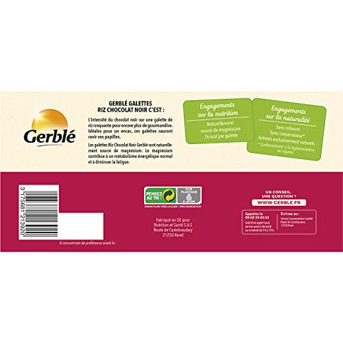 Gerblé Galettes de riz au chocolat noir, 4x2 Galettes (Emballages individuels), 130g, 208678 (Lot de 5)