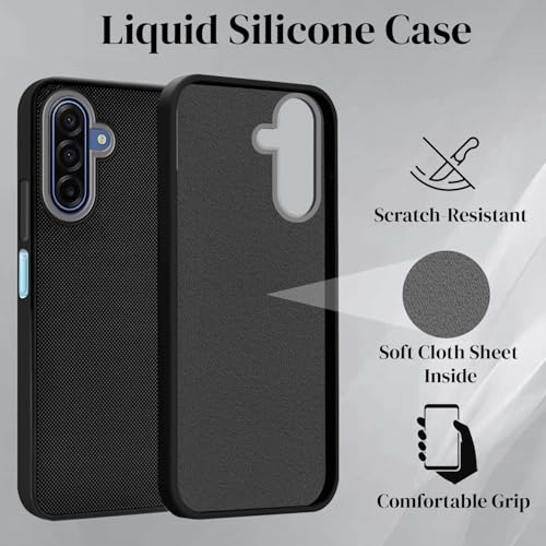 Image of Jkobi Back Cover Case for Samsung Galaxy A17 | Samsung Galaxy F17 | Samsung Galaxy M17 5G (Textured Grip Design | Micro-Fiber Cloth Inside | Slim and Light Weight | Soft Touch and Feel | Black)