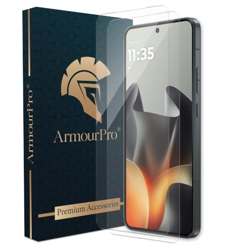 Image of ArmourPro Borderless Tempered Glass for Motorola Edge 70 Max, Pack of 2 Clear Screen Protector with Anti-Dust Speaker Mesh, 9H Anti-Scratch, HD Clarity, Case Friendly, Easy Installation Kit