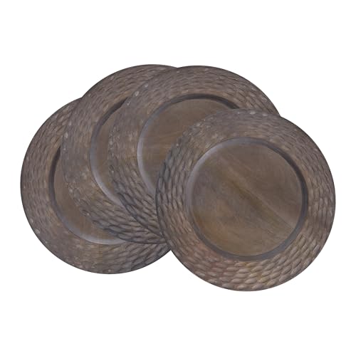 Platos decorativos de madera de mango SARO LIFESTYLE, set de 4 miniatura 3