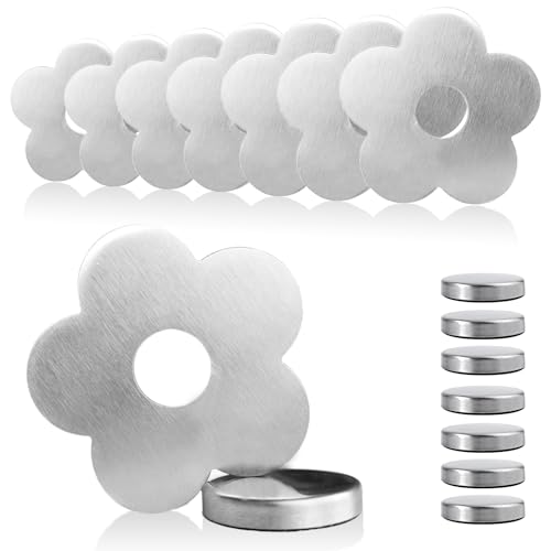 gaoduanluoluo 8 Piece Magnetic Tablecloth Weights Set Heavy Duty Stainless Steel Tablecloth Clips for Outdoor Weddings Picnics Camping & Garden Use (Flower)
