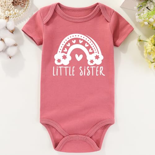 Big Sister Little Sister Matching Outfits Toddler Girl Shirt lil Sis Baby Clothes3