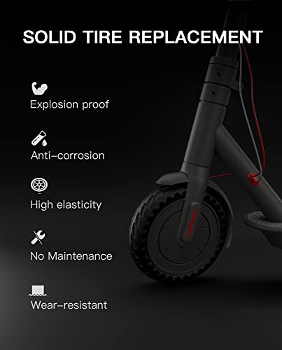 Stio Rubber Solid Tire 8.5 Inch For Gotrax Gxl V2/Xr/Apex Xl Hiboy S2/S2R Xiaomi M365/Pro Kick Scooter Front/Rear Tyre Shock Absorption Honeycomb Explosion-Proof Replacement Accessories 2Pcs #TOP2