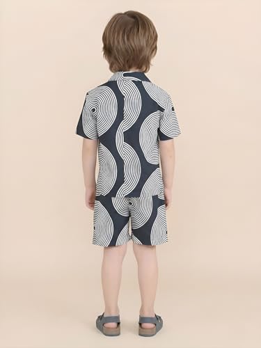 Image of POLKA TOTS 100% Cotton Co-Ord Set for Boys | Half Sleeve Shirt & Shorts Beach Outfit for Kids | Ultra-soft & Breathable Summer Clothes for Toddler & Baby Boy | Casual Dress & Printed Nightwear Set