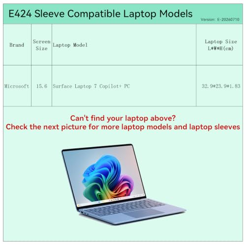 Image of Smatree 15 inch Laptop Sleeve for Microsoft Surface Laptop 7 Copilot+ PC | Protective Laptop Case with Accessory Pocket, YKK Zipper, Patented Super Corner Design (E424)
