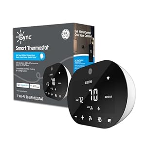 GE CYNC Smart Thermostat for Home, Energy Star Certified, Smart Home Programmable Wi-Fi Thermostat, Works with Amazon Alexa and Google Home, Digital Touch Screen, Black