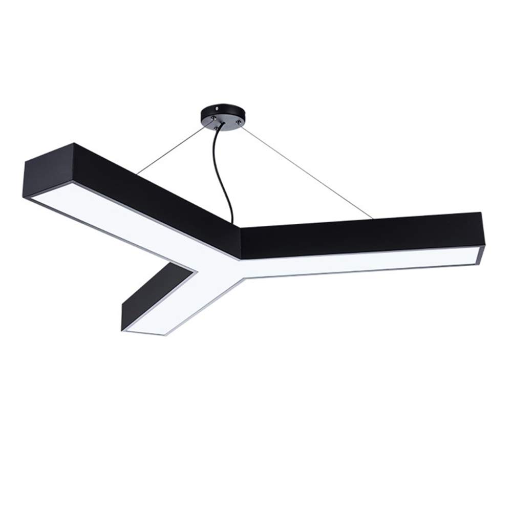 Y Modeling LED Pendant Lamp 24W, Black, Φ 60Cm, 1680 Lumens, 6000K, Aluminum Acrylic/Height Adjustable Hanging Lamp/for Living Room Bedroom Cellar Kitchen Office Lighting