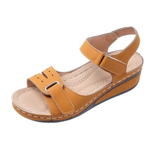 Women's Summer Sandals With Adjustable Hook & Loop Straps, Comfortable Lightweight Open Toe Casual Shoes - Breathable for Indoor & Outdoor Use
