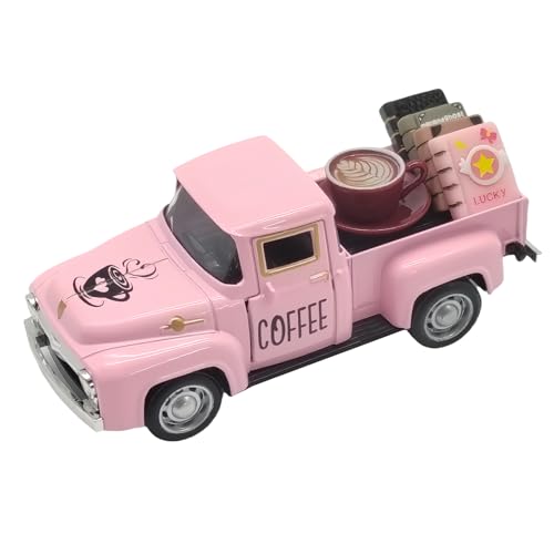 YimiBloss Coffee Bar Decor Vintage Mini Metal Pickup Truck Decor with Book Accessories for Coffee Station, Farmhouse Tiered Tray Tabletop Decorations for Home Kitchen, Office, Cafe