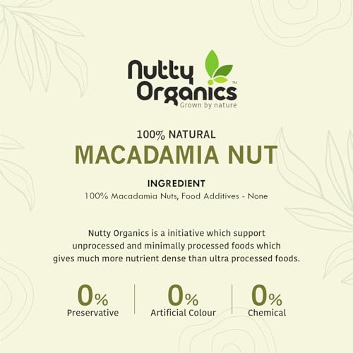 Image of NUTTY ORGANICS Macadamia Nuts - 500 GM | (Grade A ++ Nuts, Premium Jumbo Size)