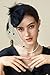 BABEYOND Fascinator Hat Veil Feather Fascinators Hair Clip Tea Party Pillbox Derby Hat Fascinator Bridal Wedding Black