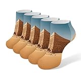 qsmghkd calzini alla caviglia per uomo e donna, 5 paia, stampati con domande matematiche, traspiranti, taglio basso, calzini da corsa per passeggiate casual, escursionismo, taglia 38-42, piramide