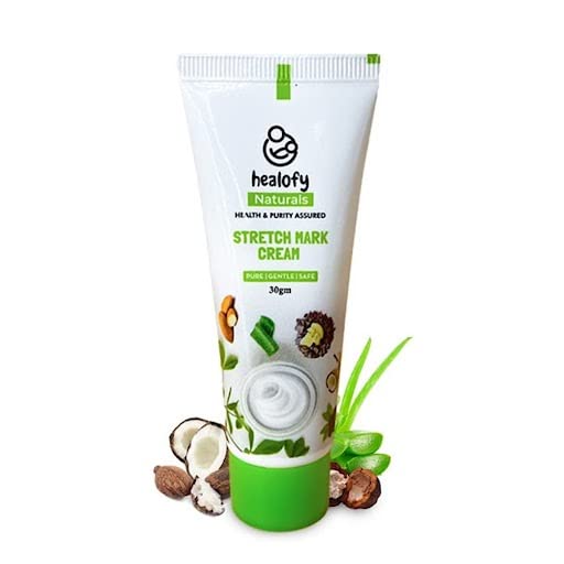 Healofy Naturals Stretch Marks Cream (25gm), Reduce and Prevent Stretch Marks & Scars, with the Goodness of Shea Butter, Cocoa Butter, Olive & Coconut Oil, and Aloe Vera