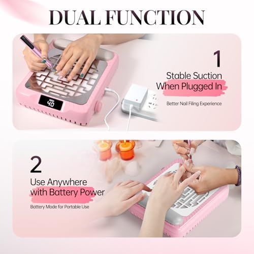 Recolector de polvo para uñas recargable krofaue miniatura 4