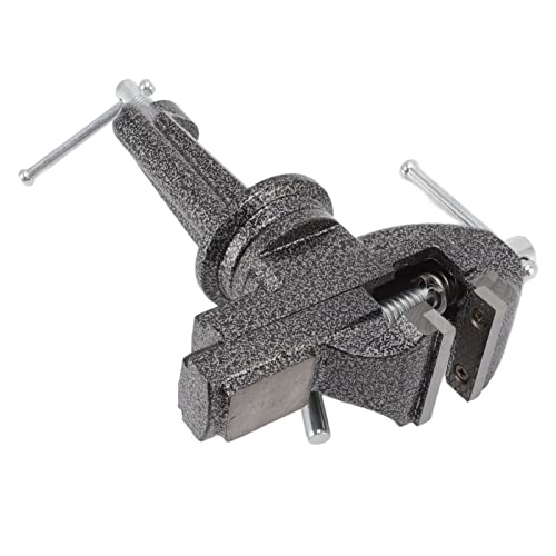 Vise, 360 Degree Rotatable, Cast Steel, Small Clamp on Table Vise for Woodworking, Jewelry Making