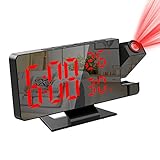 ORIA Projection Alarm Clock, Digital Alarm Clock for Bedroom, with 180° Rotatable Projector, Snooze,