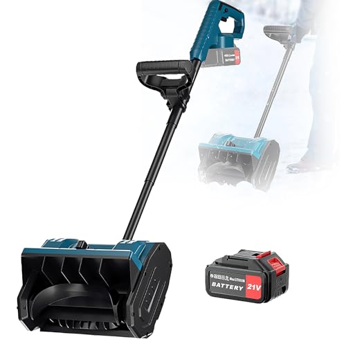 Quitanieves inalámbrico, quitanieves eléctrico de 650 W, barredora de nieve plegable de 33 000 rpm, ancho de limpieza de 30 cm, alcance de 8 m e interruptor de seguridad, pala quitanieves para quita