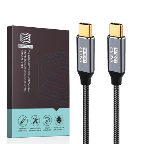 USB-C & USB-C ケーブル 0.5M Type-c ケーブル USB3.1 Gen2(10Gbps) PD対応 100W/5A急速充電 4K/60Hz映像出力 超高耐久ナイロン タイプc ケーブル Type-c機種対応