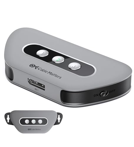 Cable Matters 32.4Gbps DisplayPort 1.4 Switch with Remote, 3 in 1 Out, Supports 8K 60Hz / 4K 240Hz, Wall Mountable 8K DisplayPort Switch, Not HDMI or USB-C Switcher