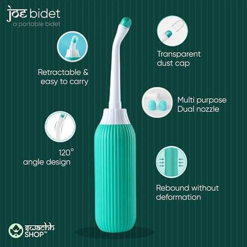 Image of JOE BIDET - 500ML Portable bidet, Jet Spray for Toilet | Retractable, 2 angled Nozzles, Travel Bag, Ideal for Postpartum, Infants & On-the-Go Cleaning (Travel)