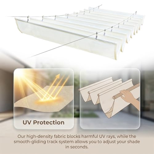 Voile d'ombrage rétractable et résistant aux UV haute densité