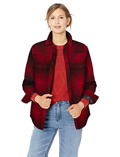 Pendleton Women's Fremont Shirt Jacket, Red/Black Ombre, MD