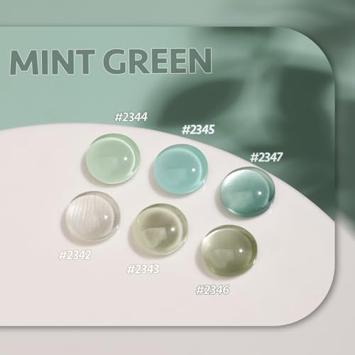 Image of GAOY Cat Eye Gel Nail Polish Set with Magnet for Jelly Green Glitter Holographic Cat Eye, Salon Gel Manicure and Nail Art DIY at Home, Mint Green