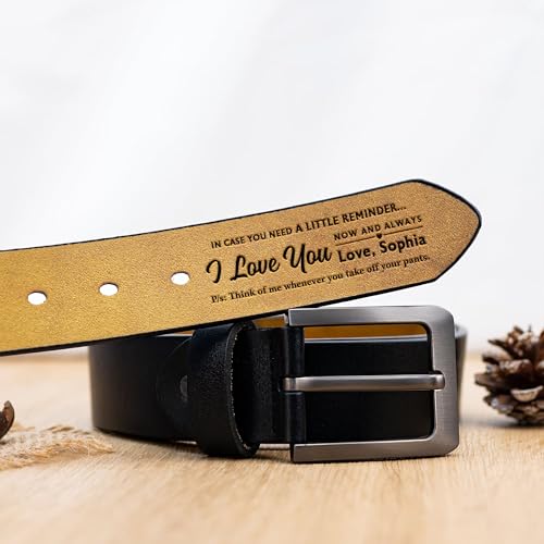 In Case You Need A Little Reminder Belt – Personalized Belts For Men, Engraved Leather Belt For Husband, Boyfriend, Husband Belt From Wife, Custom Name Belt For Valentine, Anniversary, Birthday3