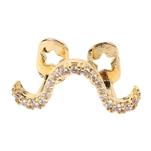KOMBIUDA Tooth Cap con Zirconia para Hombre Diseño Ondulado Brillante Cómodo y Seguro Accesorio de Joyería para Halloween y Fiestas de Disfraz