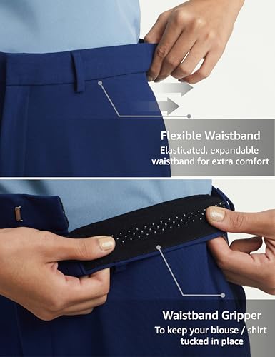 Image of Symbol Premium Women's Wide Leg 4-Way Stretch Formal Trousers (Flexi-Waist | Easy Care | Relaxed Fit | Desk-to-Dinner) (Available in Plus Sizes)