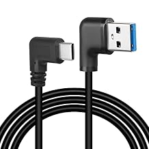 GELRHONR Right Left Angle USB Type C Cable, 90 Degree 18W Fast Charging USB A to USB C Cable Black-Right-1M