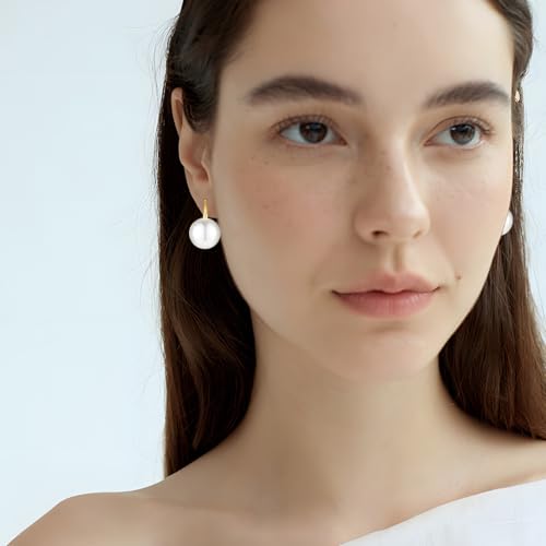 Pearl Earrings for Women Minimalist Pearl Drop Earrings Elegant Gold Leverback Dangle Earrings Wedding jewelry Bridesmaid Gifts3
