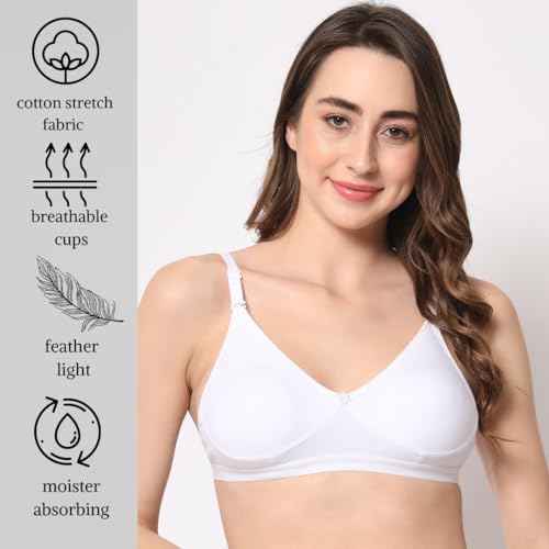 Image of Be-Wild Full Coverage Non Padded Backless Transparent Strap Bra for Women and Girls /Ladies /Black /Cotton /Casual /t-Shirts /Everyday /Regular /Bras